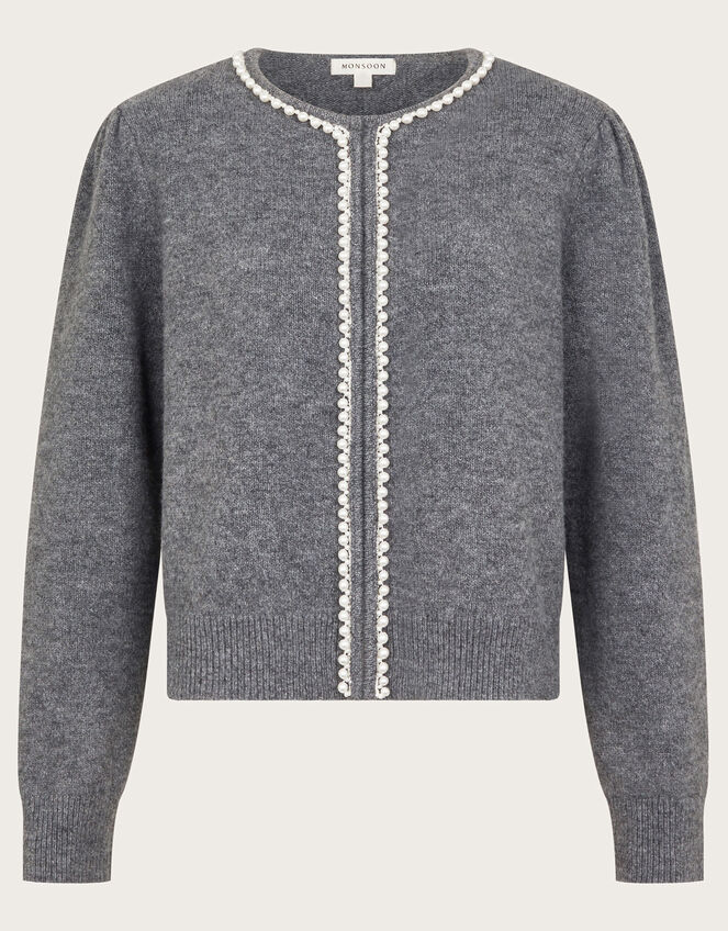 Pia Pearl Cardigan , Grey (GREY), large