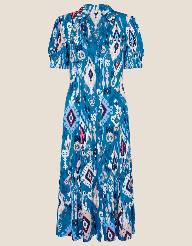 Darella Ikat Print Dress with LENZING™ ECOVERO™ Blue