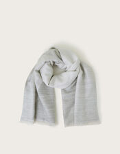 Lola Woven Colour Block Scarf, Grey (GREY), large