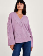 Pointelle Jumper, Purple (PURPLE), large