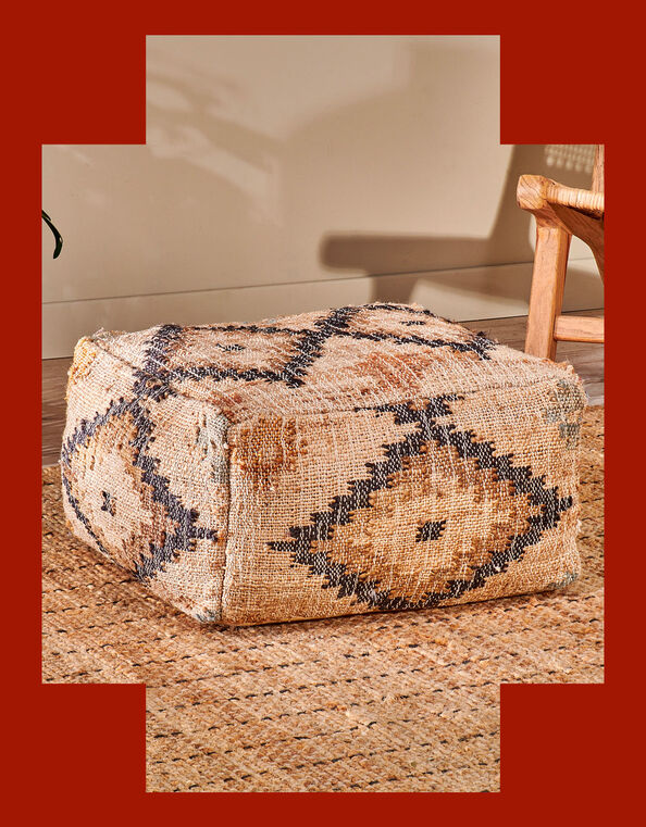 Nkuku Kesu Kilim Small Pouf, , large