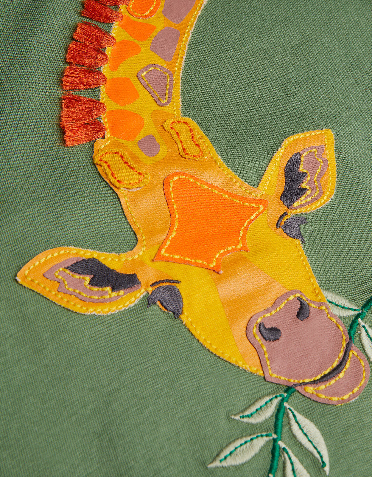 Embroidered Giraffe T-Shirt WWF-UK Collaboration Green