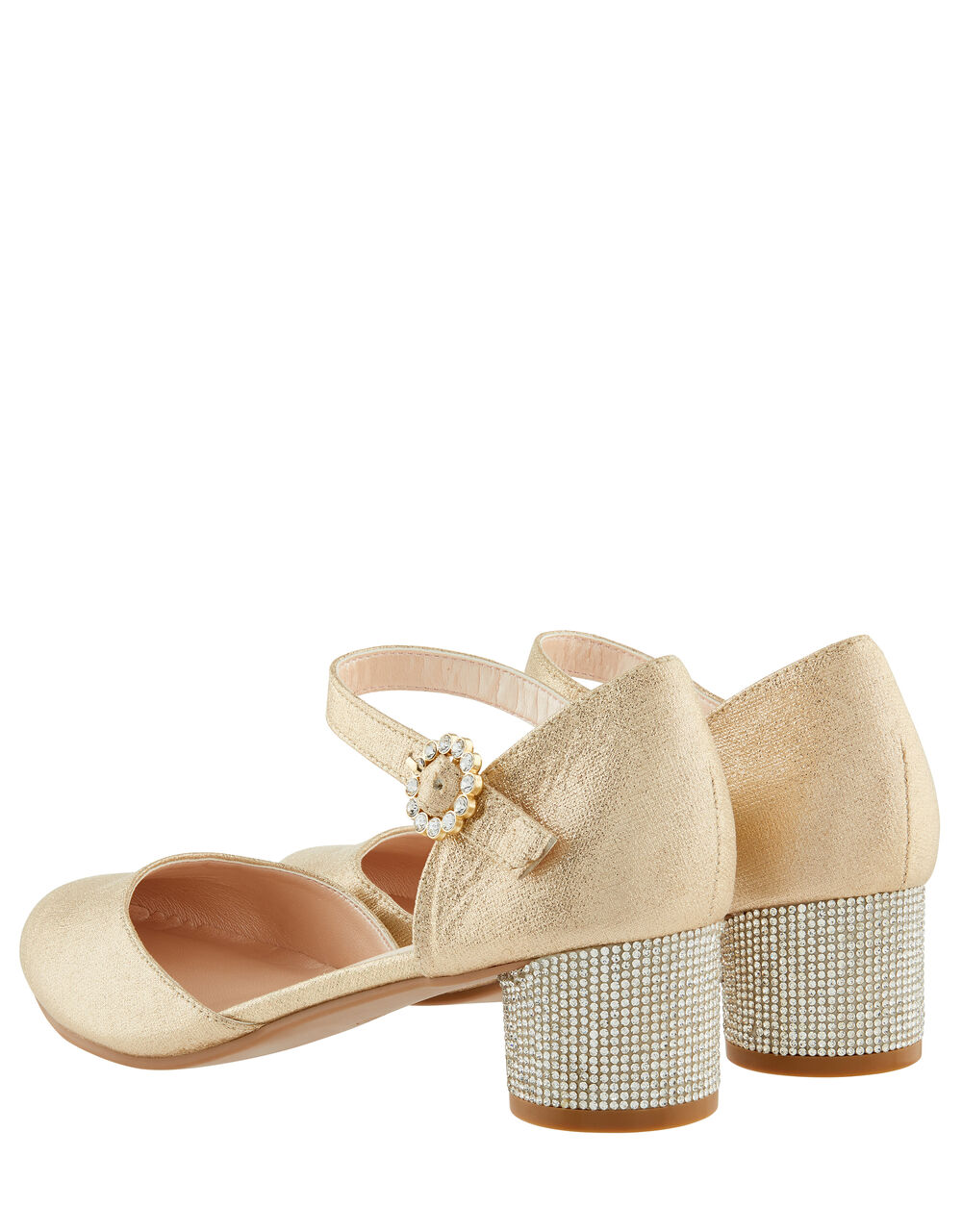 Abigail Diamante Heel Shoes Gold | Girls' Shoes & Boots | Monsoon UK.