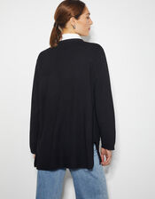 Penny Open Front Pocket Cardigan, Black (BLACK), large