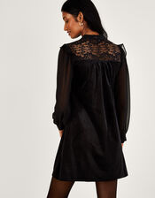 Val Victoriana Velvet Tunic Dress, Black (BLACK), large