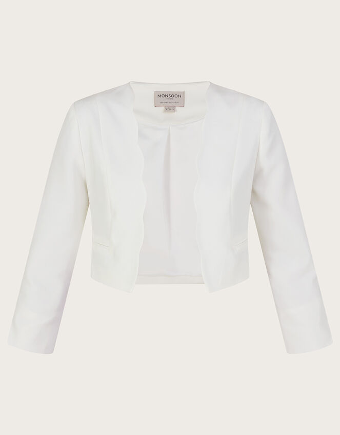 Hortensia Scallop Crop Jacket, Ivory (IVORY), large