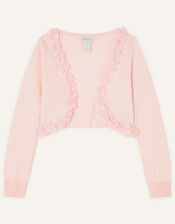 3D Floral Trim Cardigan, Pink (PINK), large