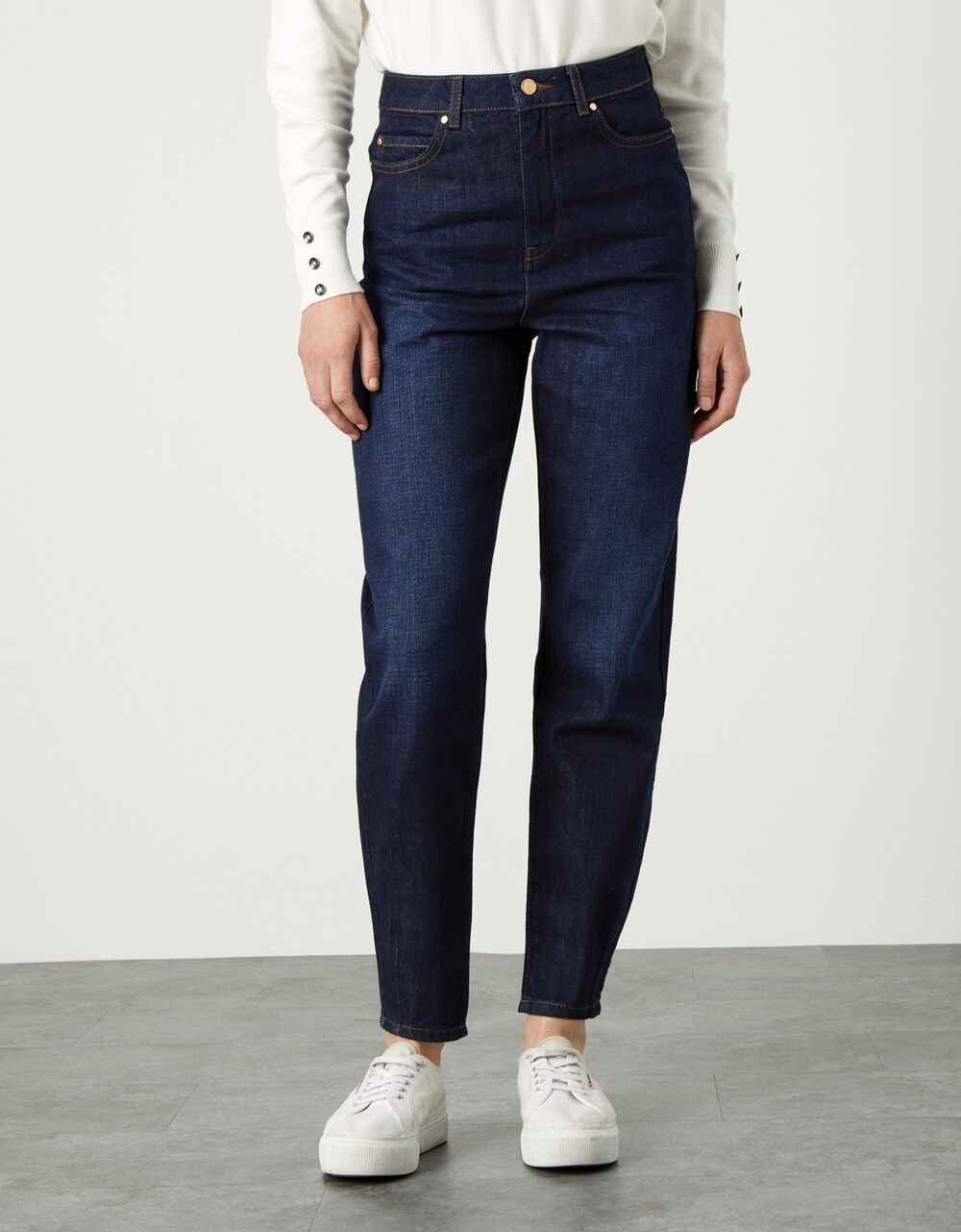 Barrel Jeans with Recycled Cotton Blue