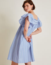 Dora Smock Frill Mini Dress, Blue (BLUE), large