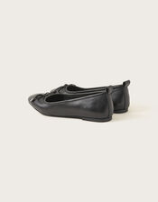 Leather Ballet Flats, Black (BLACK), large