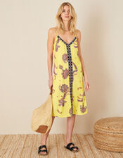 Ashley Paisley Print Dress, Yellow (YELLOW), large