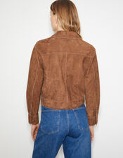 Iris Crop Suede Jacket, Tan (TAN), large