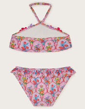 Floral Tile Bikini Set, Pink (PINK), large