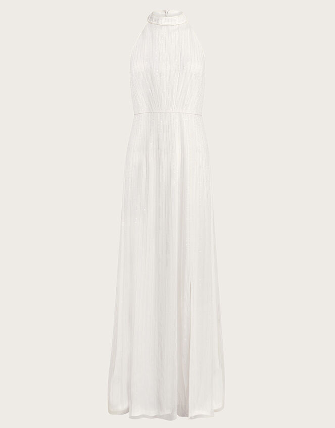 Ivory halter neckline wedding dress : INVITADISIMA