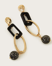 Diamante Sphere Link Drop Earring, , large