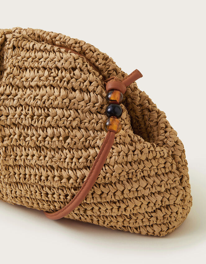 Natural Raffia Clutch Bag, , large