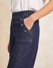 Harper Short Wide Leg Crop Jeans, Blue (INDIGO), large