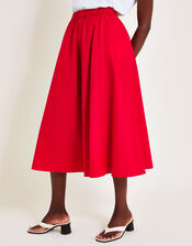 Rachel Poplin Skirt, Red (RED), large