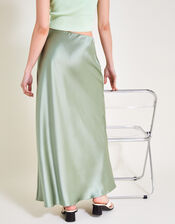 Sofia Satin Maxi Skirt, Green (SAGE), large