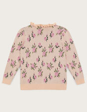 Floral Print Jumper, Camel (OATMEAL), large