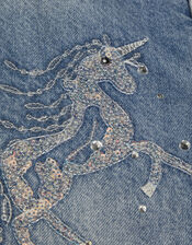 Unicorn Embellished Jeans, Blue (BLUE), large