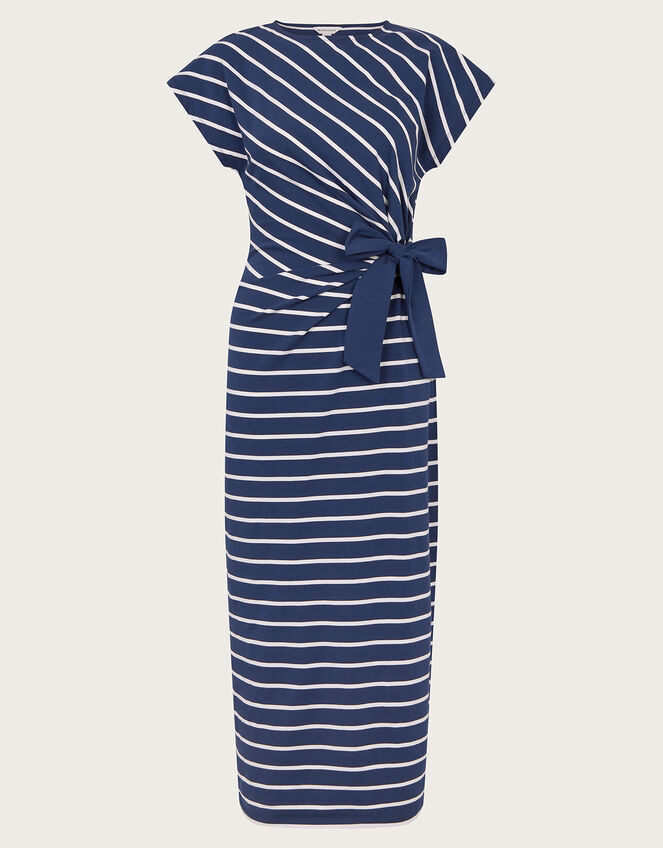 Sanya Stripe Tie Dress, Blue (NAVY), large