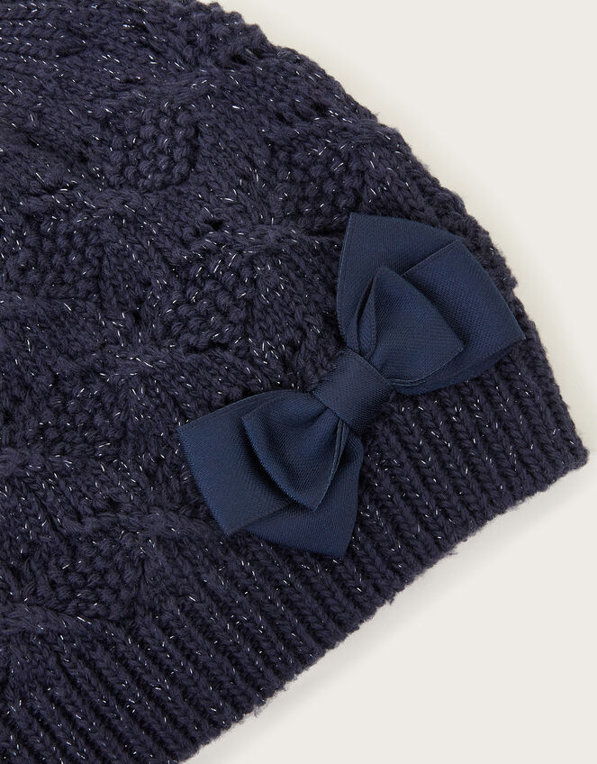 Knit Beanie Hat, Blue (NAVY), large