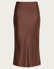 Suri Satin Skirt, Brown (BROWN), large