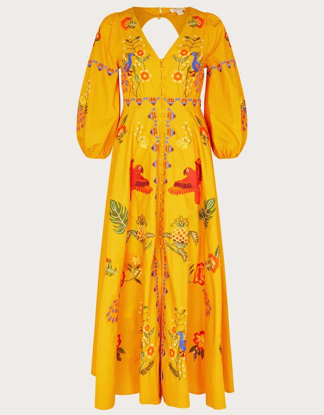 Carrie Hand-Embellished Maxi Dress, Yellow (YELLOW), large