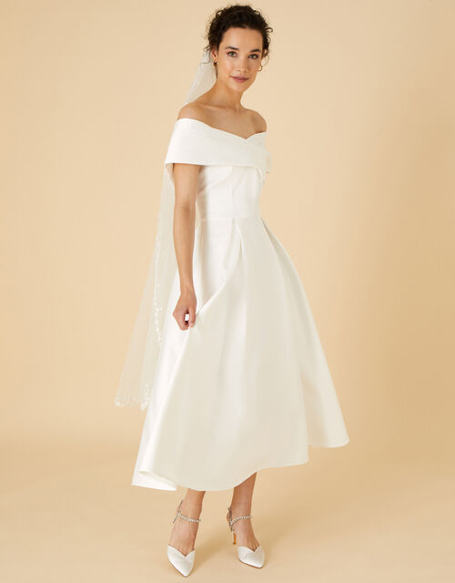 Miranda Bardot Bridal Midi Dress Ivory | Wedding Dresses | Monsoon UK.
