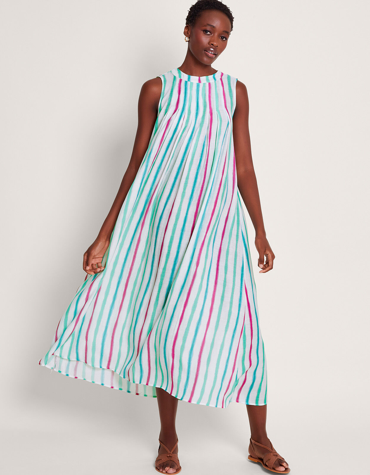 ANRABESS Women's Summer Casual Loose Sleeveless Spaghetti Strap Asymmetric  Tiered Beach Maxi Long Dress | Long maxi dress, Dress, Sleeveless maxi dress