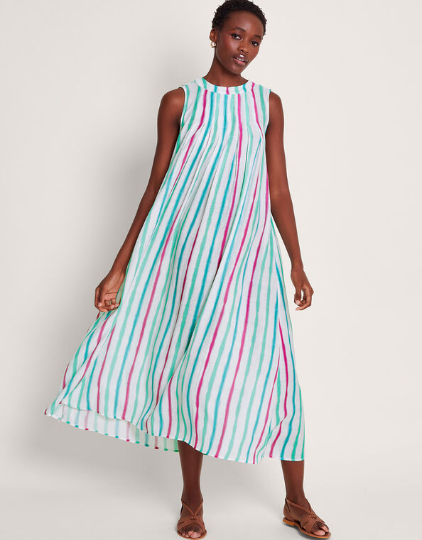 Womens 2023 Summer Dress Multicolor Abstract Geometric Print Long Sleeve  High Waist Dress Summer Casual Shirts