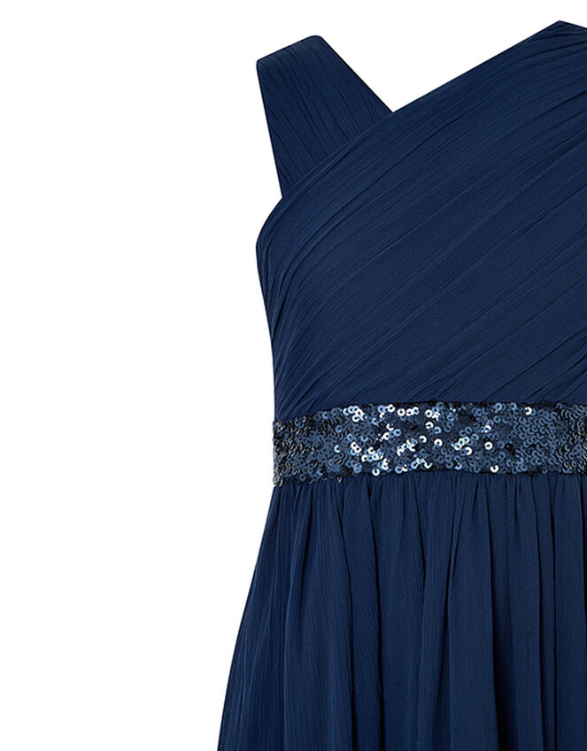 Abigail Sequin One-Shoulder Prom Dress Blue | Girls' Dresses | Monsoon UK.