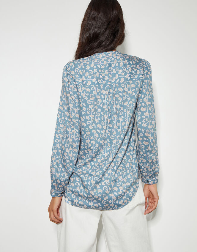 Connie Long Sleeve Printed Blouse, Blue (BLUE), large