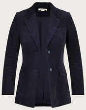 Cord Blazer Suit Jacket, Blue (MIDNIGHT), large