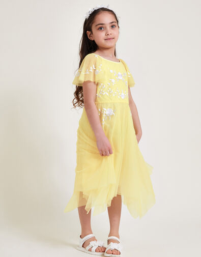 Amelia Embroidered Dress, Yellow (LEMON), large