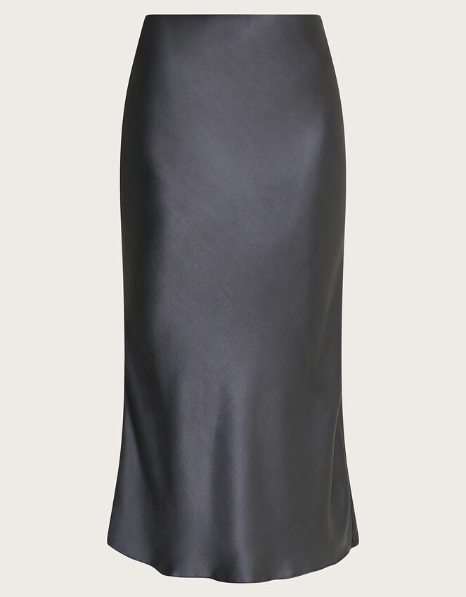 Suri Satin Skirt, Grey (CHARCOAL), large