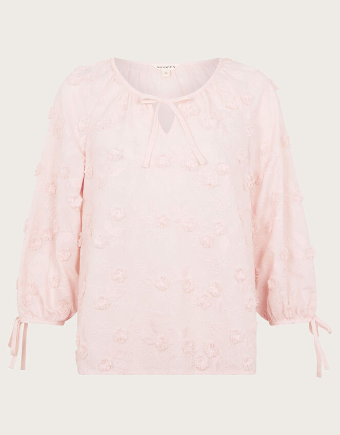 Ivy Floral Embroidered Blouse, Pink (SOFT PINK), large