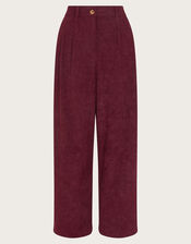 Samira Corduroy Wide Leg Trousers, Red (BURGUNDY), large