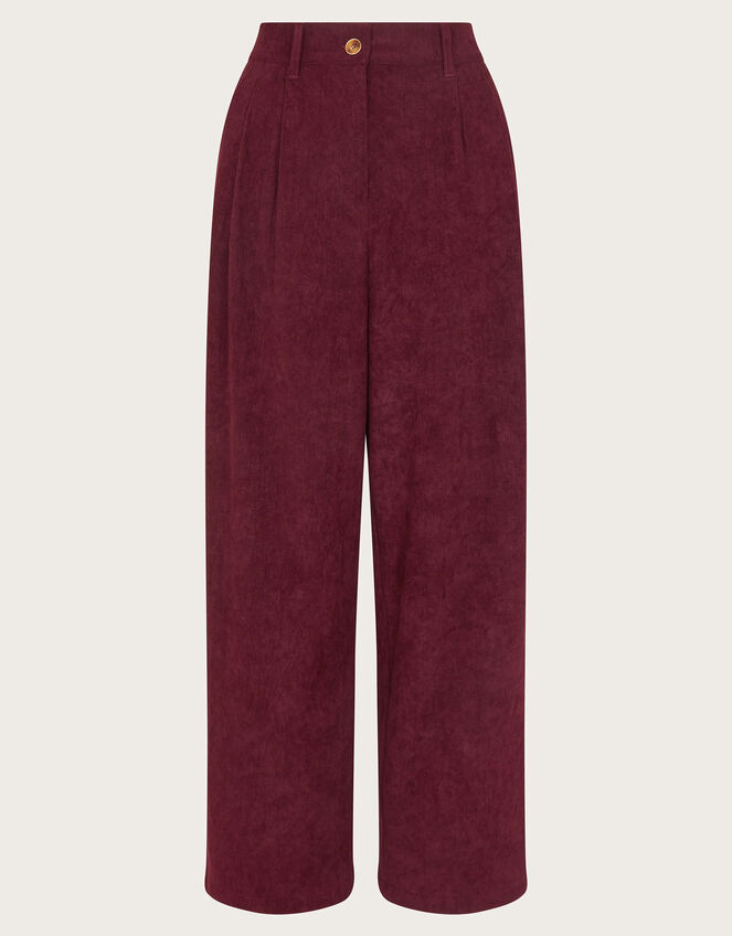 Samira Corduroy Wide Leg Trousers, Red (BURGUNDY), large