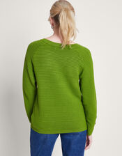 Ola Ottoman Rib Jumper, Green (GREEN), large