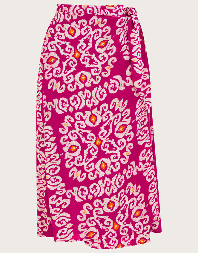 Bandhani Print Sarong Skirt in LENZING™ ECOVERO™ Pink