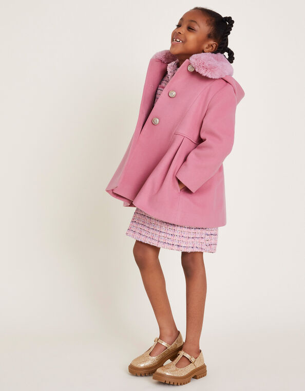 Hooded Collar Coat, Pink (PINK), large