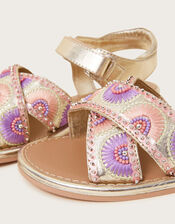 Beaded Fan Sandals, Multi (MULTI), large