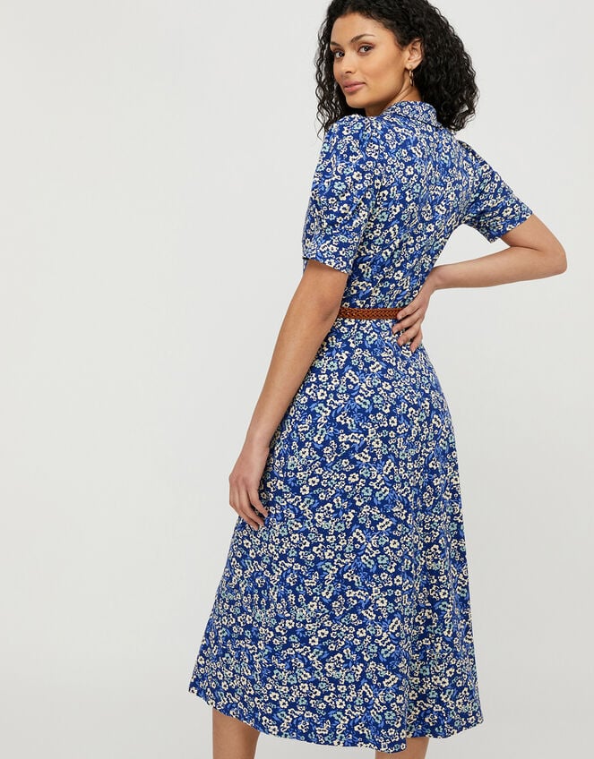 Darella Ditsy Floral Jersey Shirt Dress Blue | Day Dresses | Monsoon UK.