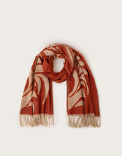 Mya Applique Blanket Scarf, Red (RED), large