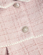 Baby Tweed Collared Coat, Pink (PALE PINK), large