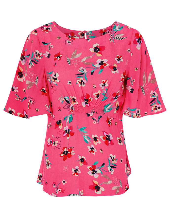 Maisy Floral Top in LENZING™ ECOVERO™ Pink | Tops & T-shirts | Monsoon UK.