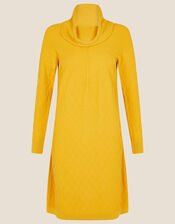 Cali Stitchy Knit Dress, Yellow (OCHRE), large
