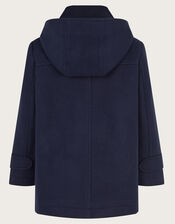 Hooded Duffle Coat, Blue (NAVY), large